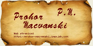 Prohor Mačvanski vizit kartica